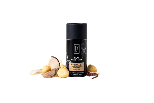 CLAY FACE MASK  BISABOLOL + MACADAMIA NUT OIL FACE MASK  With Ghassoul Clay for Dry Normal Skin