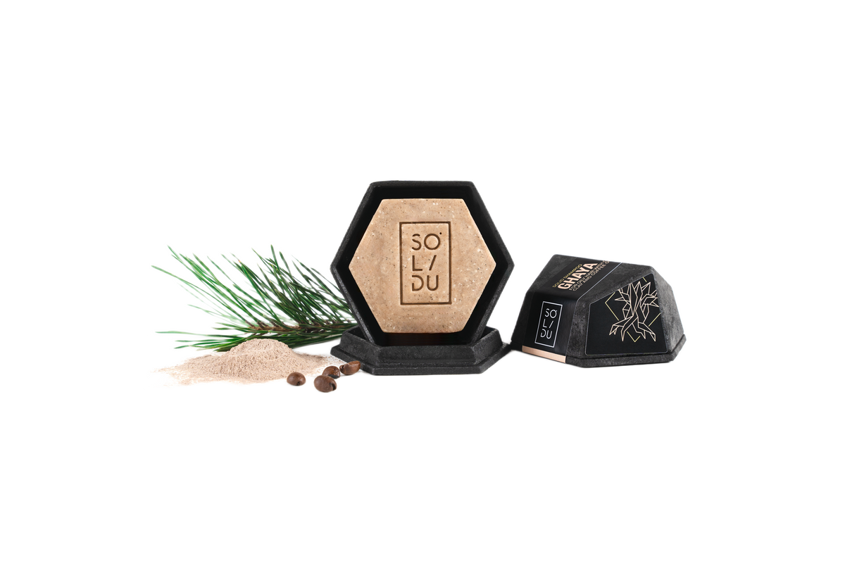 GHAYA ENERGIZING REGROWTH SHAMPOO BAR With Ghassoul Clay and Coffee Oil for Oily Hair