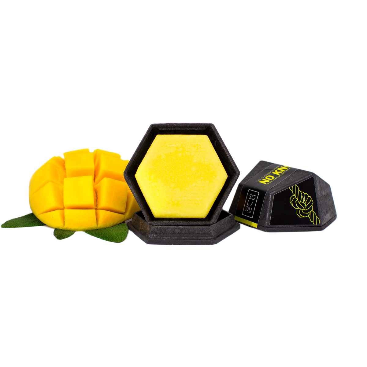 NO KNOTS  DETANGLING SMOOTHING CONDITIONER BAR  With Mango Butter for Dry Curly Hair